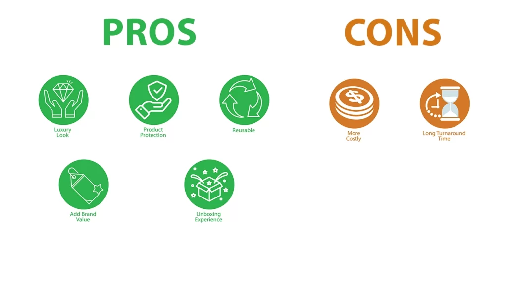 Pros and Cons of Rigid Boxes Infographic by PackagingDot