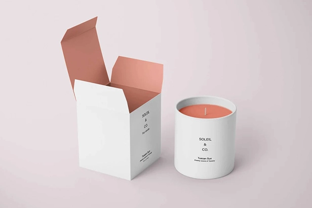 Minimalist Candle Packaging Boxes by PackagingDot